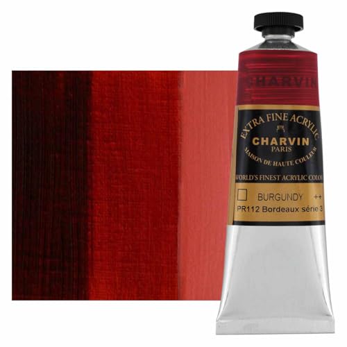 Charvin Extra Fine Professional Acrylic Paint - Burgundy, 150ml Tube, Triple-Milled, Lightfast Pigments, Open Stock Artist Acrylic Paints in Nature-Inspired Hues - color: Burgundy, size: 5.07 Fl Oz (Pack of 1)