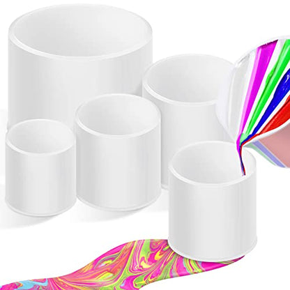4 Pcs Open Cup Bundle for Acrylic Paint Pour Silicone Leaky Floating Open Cups Acrylic Paint Pouring for DIY Resin, White