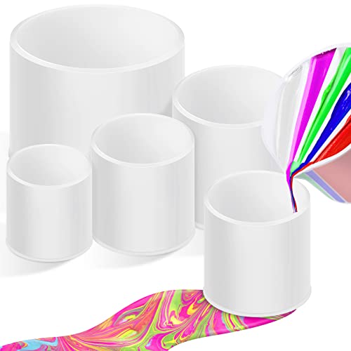 4 Pcs Open Cup Bundle for Acrylic Paint Pour Silicone Leaky Floating Open Cups Acrylic Paint Pouring for DIY Resin, White