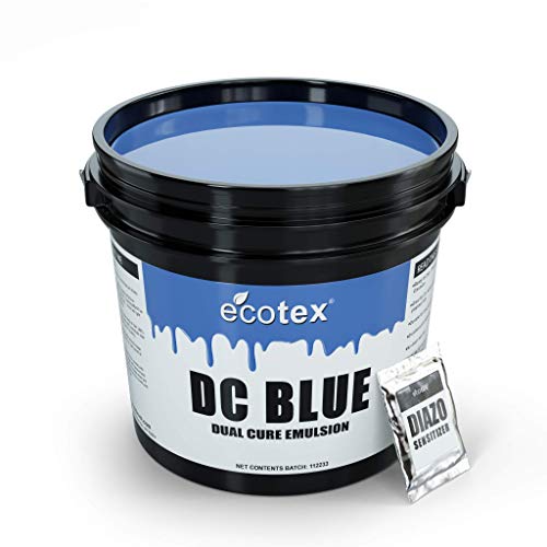 Ecotex® DC Blue Screen Printing Emulsion (Gallon - 128oz.) Diazo Required Photo Emulsion for Silk Screens and Fabric- for Screen Printing Plastisol Ink and Water Based Ink, Screen Printing Supplies - size: 128 fl oz