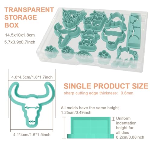 12Pcs Cow Polymer Clay Cutters Flower Clay Earrings Cutters Polymer Jewelry Cutter for Earrings Making Party Festival DIY Supplies - color: Cow
