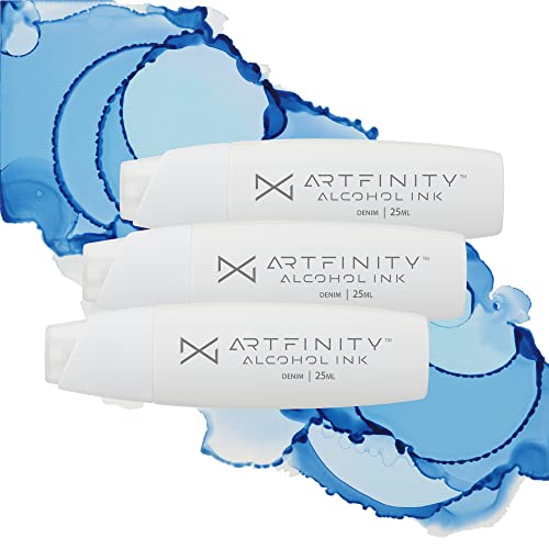 Artfinity Alcohol Inks 3 Pack - Vibrant, Professional, Dye-Based Alcohol Inks for Artfinity Alcohol Markers, Artists, Drawing, & More! - Denim B6-4 - color: Denim B6-4