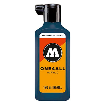 MOLOTOW ONE4ALL Acrylic Paint Refill, For MOLOTOW ONE4ALL Paint Marker, Petrol, 180ml Bottle, 1 Each (692.027) - color: Petrol