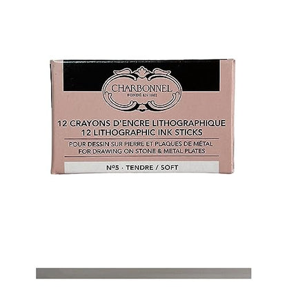 Lefranc Bourgeois Charbonnel Professional Litho Crayons No5 Soft, Set of 12 - style: Litho Crayons No5 Soft, Set of 12
