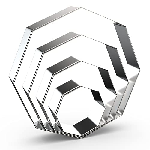 Octagon Cookie Cutter Set for Baking - 5 Inch, 4 Inch, 3 Inch, 2 Inch - Geometric Polygon Frame Plaque Cookie Cutters Shapes Molds - Stainless Steel - color: Octagon
