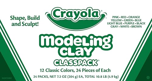 Crayola Modeling Clay Classpack (24 Packs), 12 Colors, Nontoxic, Teacher Classroom Must Haves, School Supplies for Kids