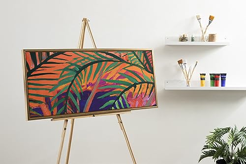 Kate and Laurel Sylvie Blank Framed Canvas Wall Art, 18x40 Bright Gold, Modern Empty Canvas for Paint-Your-Own Art, Premium Canvas Already Framed - color: Gold, size: 18"L x 40"W