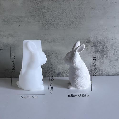 Both Hands Covering Ears Rabbit Easter Silicone Molds for Crafts 3D Bunny Silicone Mold Epoxy Resin Molds Cute Easter Bunny Mold Kawaii Animal Rabbit Soap Candle Molds for Living Room Home Decor