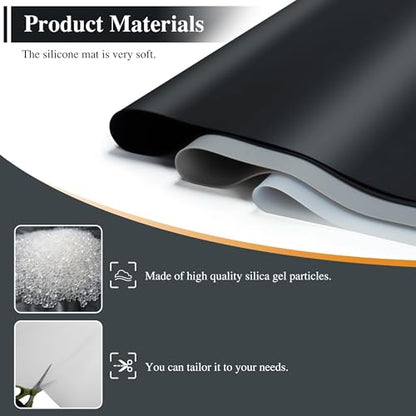 2Pcs 15.7"x 11.8"x 0.03" Frosted Silicone Table Mats, Silicone Placemats for Baking, Jewelry, Painting - color: Frosted, size: 15.7"x 11.8"