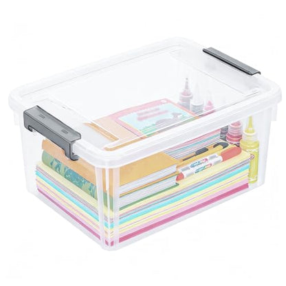 Citylife 17 QT Plastic Storage Bins with Lids Latching Stackable Storage Containers for Organizing Large Clear Storage Box for Garage, Craft, Toys, Closet, Home, 1 Pack - size: 1 Pack-17QT-N