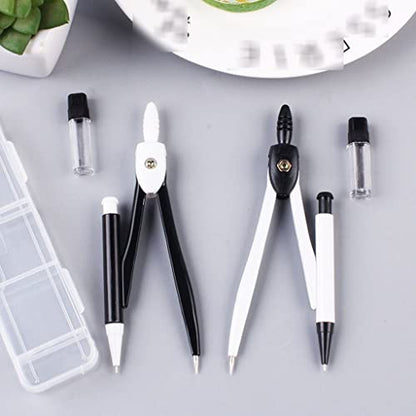 LUNIZ Drawing Compass Compass Metal Student Exam Drawing Size Stationery Set School Study Stationery Multifunctional Compass Straight Ruler Triangle Drafting Tools