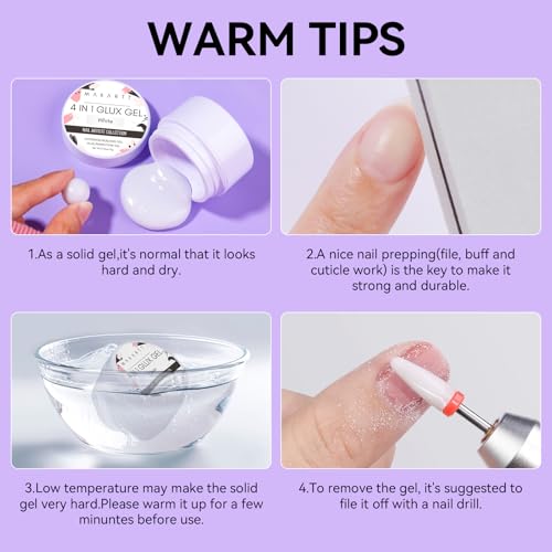 Makartt 3D Gel Nail Art for Nails Starter Kit: Clear and White 3D Sculpting Gel Non-Sticky Molding Carving Glue Extension Builder DIY Manicure Gold & Silver Chrome Powder Solid Soak Off Hard Gels - color: Clear & White Starter Kit