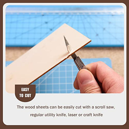 12 Pack Basswood Sheets for Crafts 12 x 4 x 1/8 Inch-3 mm Thick Unfinished Plywood Sheets Thin Craft Wood Sheets Boards for Drawing,Painting, Wood Engraving, Wood Burning,DIY Laser Cutting Projects - size: 12 x 4 inch
