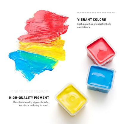 HIMI Gouache Paint Jelly Cup Refill, 4 Pack 30g, Single Color Paint for Artists & Hobby Painters, Unique Design In Jelly Cup Rich Pigment, Non Fading Art Supplies for Canvas and Paper Painting(WHITE) - color: WHITE