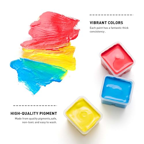 HIMI Gouache Paint Jelly Cup Refill, 4 Pack 30g, Single Color Paint for Artists & Hobby Painters, Unique Design In Jelly Cup Rich Pigment, Non Fading Art Supplies for Canvas and Paper Painting(RED) - color: RED