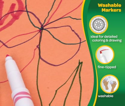Crayola Ultra Clean Fine Line Washable Markers (40ct), School Supplies, Classroom Teacher Must Haves, Homeschool Essentials, Gifts for Kids, Ages 3, 4, 5 - size: 1 Count (Pack of 1), style: Fine Line Markers