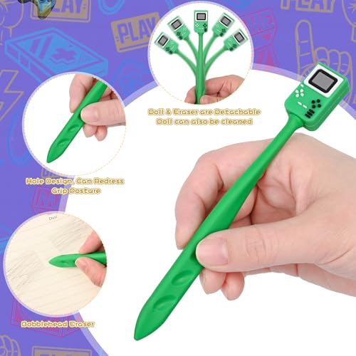48 Pcs Video Games Bobblehead Eraser for Pencils Kawaii Erasers Cute Supplies Fun Cartoon Erasers Supplies Birthday Gifts - style: Video Games