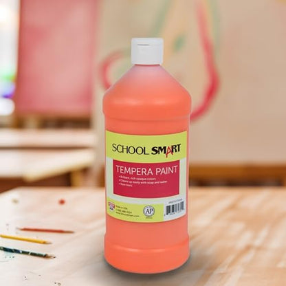 School Smart Tempera Paint, Orange, 1 Quart Bottle - color: Orange