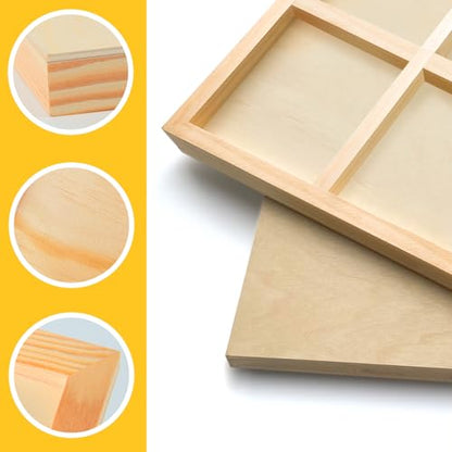 Falling in Art 2 Pack Unfinished Wooden Canvas Panels, 30x40 Gallery Birch Wood Panels Kit, 1 1/2" Deep Art Cradle Boards for Acrylic Painting, Pouring and Burning - size: 30*40 2 Pack