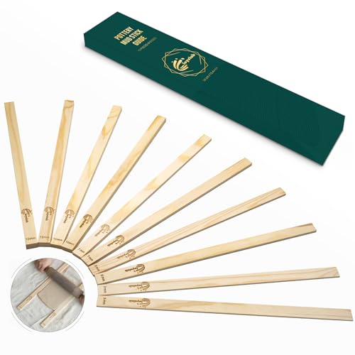 Pottery Rolling pin Guides, Clay Tools, 5-Size Mud Stick Guide for Precise Clay Thickness, Premium Pottery Tools for Hobbyists & Ceramic Artists (13.4inch) - color: RollingPin Guide
