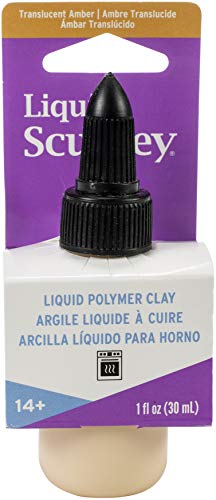 Liquid Sculpey® Liquid Polymer Oven-Bake Clay, Amber Translucent, 1 oz. Bottle, Great for Jewelry, Holiday, DIY, Mixed Media, Window clings, Home décor and More! Perfect for Beginners to Artists! - color: Translucent Amber, size: 1 oz