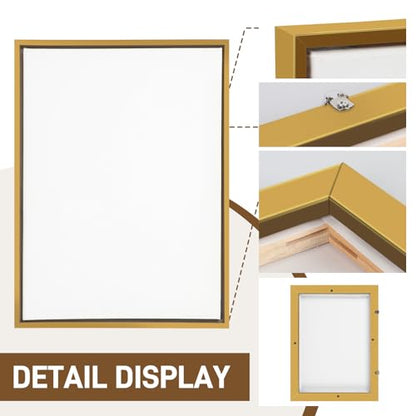 Canvas Floating Frame, Canvas Frame 0.75 inches deep Floater for Canvas Panel Oil Painting Wall Art Prints (Gold, 11.8x15.7) - color: Gold, size: 11.8x15.7