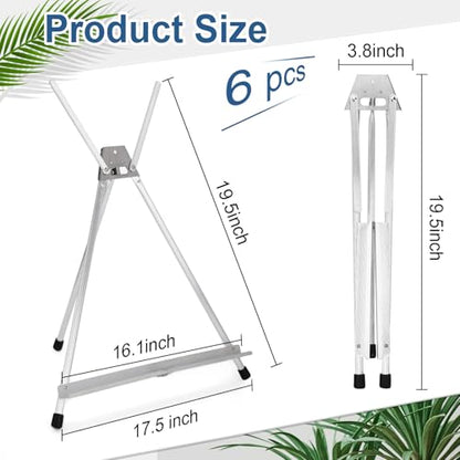 Zonon 6 Pcs Aluminum 15'' to 21'' Tabletop Display Easel for Painting Adjustable Folding Table Stand with Extension Arms Rubber Feet for Whiteboard Canvas Poster Sign Picture Artist(Silver) - color: Silver