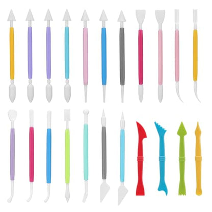 22 Pcs Clays Sculpting Tools, Air Dry Clay Tools, Double-Ended Tool Kit Plastic Clay Tool for Adult Set for DIY Pottery Shaping Dotting Modeling Molding Polymer Clays Craft Supplies Accessories