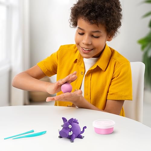 HEY CLAY Set - Colourful Modeling Air Dry Clay Kit for Kids 15 cans and Sculpting Tools with Fun Interactive Instructions App - Children 3+ (Forest Animals) - style: Forest Animals