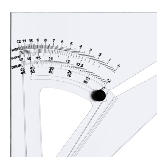 12 Inch Adjustable Triangle Acrylic Adjustable Drafting Triangle Computing Trig Scale for Drafting Architect Engineer Educational Supplies