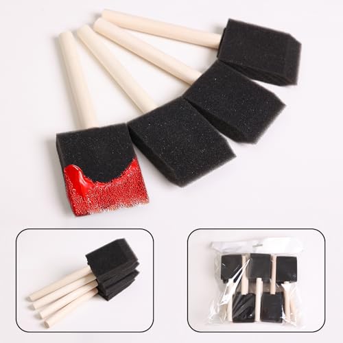 36-Piece Professional Painting Kit | 16 Sponge Brushes + 20 Nylon Brushes | Birch Handle & Aluminum Ferrules | Polyether Sponge & Nylon Bristle Combo | Watercolor/Acrylic/Oil Texture Tools
