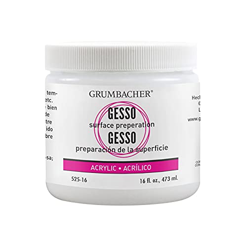 Grumbacher 52516 16-Ounce Gesso (Hyplar) Artists Acrylic Medium Jar