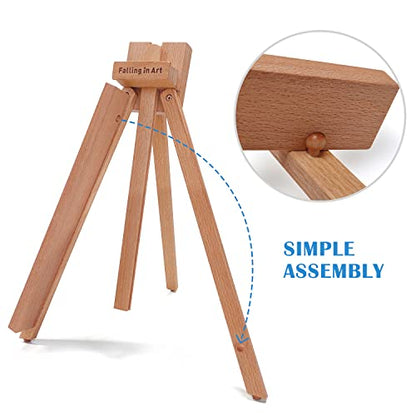 Falling in Art Beechwood 25" Tabletop Easel Display Stand for Painting - Holding Canvas Up to 22 1/2 Inches High, A-Frame Artist Tripod with Rubber Feet, Portable Photo and Sign Holder - size: 1 Pack