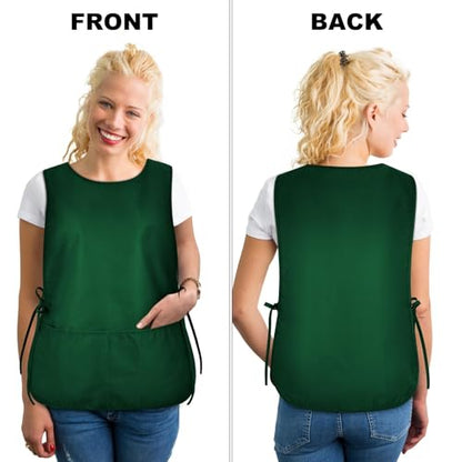 TFTAFAN Cobbler Apron Unisex Waterproof Apron with 2 Deep Pockets Art Smock for Painting Cleaning Artiest Apron work kitchen - color: Green