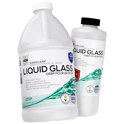 Superclear 24 Hour Fast Cure Deep Pour Epoxy Resin 0.75 Gallons Kit, 1 Inch Liquid Glass Clear Casting Resin for Small River Pours and Castings, Live Edge Wood, Food Safe, Bubble Free - size: 3 Quart