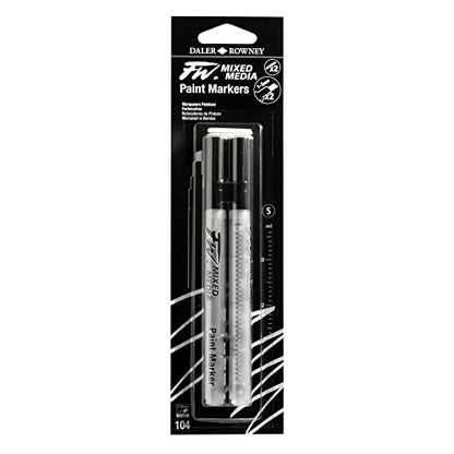 Daler Rowney FW Mixed Media Paint Markers - 2-Pack with Extra Nibs for Liquid Media for Bold Lines - style: 1-3MM Chisel, Marker
