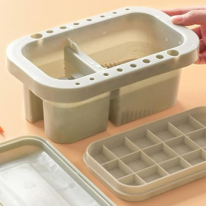 Oil Paint Brush Cleaner with Palette Tray, Paint Cups with Lids, Brush Holder, Multifunction Painting Holder and Organizer for Painting Cleaning(Grey)