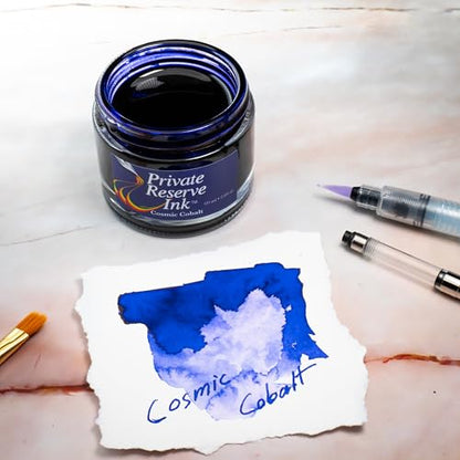 Private Reserve Premium Fountain Pen Ink, 60ml Bottle, Cosmic Cobalt | Premium fountain pen ink with smooth flow, rich color, and reliable everyday writing performance. - color: Cosmic Cobalt