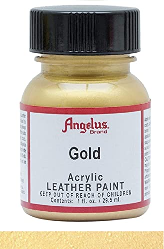 Angelus Acrylic Leather Paint Gold 1oz - color: Metallic Gold
