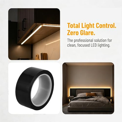 OUNONA 1 Roll Blackout Tape for Electronics - 1.6" x164ft PET Film Light Blocking Adhesive Tape - Heat Resistant and Waterproof - Single-Sided for LED Lights Screens and Glare Shielding - size: 5000.00X4.00X0.10CM