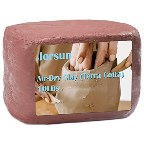 JOAWSOME Natural Air-Dry Clay Kaolin, Non-Toxic All-Purpose Compound 10LBs, All-Purpose Modeling Clay (Terra Cotta)