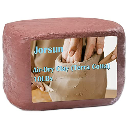 JOAWSOME Natural Air-Dry Clay Kaolin, Non-Toxic All-Purpose Compound 10LBs, All-Purpose Modeling Clay (Terra Cotta)