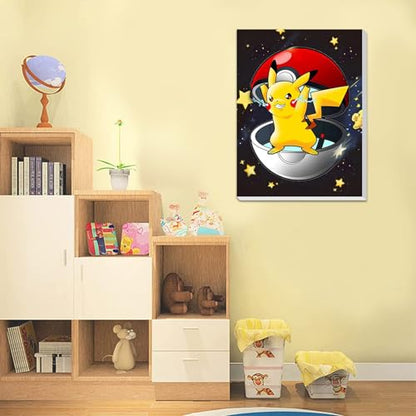 Cartoon Paint by Numbers Kit for Kids with Framed Canvas - with Wooden Easel, Easy Kids Paint by Number Kits Age 8-12, DIY Acrylic Oil Painting Kits with 4 Wooden Brushes Nice Gift Box (12x16 inch) - color: DKMT0191