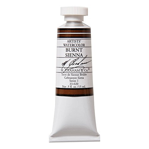 M. Graham 1/2-Ounce Tube Watercolor Paint, Burnt Sienna (33-020) - color: Burnt Sienna, style: .5 oz. (15 ml)