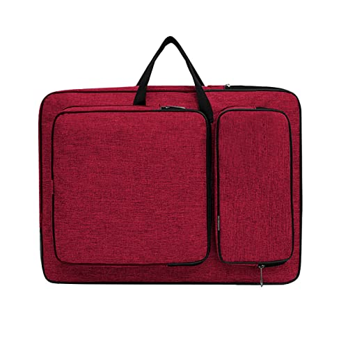 8K Artist Portfolio Case Art Backpack Drawing Board Bag Art Carrying Storage Bag Artist Portfolio Bag Adjustable Shoulder Straps Artist Travel Tote Bag for Drawing Painting Sketching Artwork Supplies - color: Red