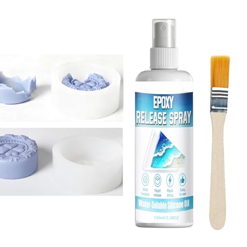 Mold Demolding Spray, Fast-Drying Formula, 100ml, Silicone Mold Rêlease Spray, Sculpture Release Agents, Non-Stick Lubricant, for Concrete, Plaster Casting, Home Workshop & Craft Studio