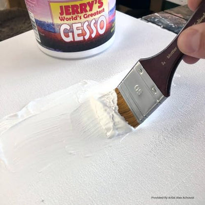 Jerry's World's Greatest Acrylic Ultra Bright White Gesso Primer - Non-Yellowing - Highly Pigmented Gesso Primer ideal for Students, Professionals, Artists - 200ml Tester Tube