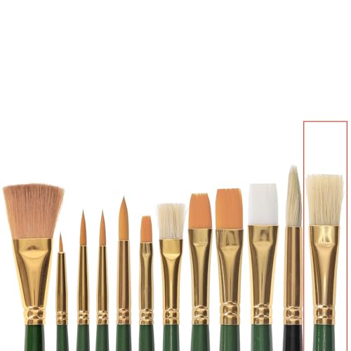 Pro Art Brush White Bristle Flat #8 Pkg, Paint Brushes, Acrylic Paint Brush Set, Brushes Acrylic Painting, Small Brushes, Paintbrush, Brushes