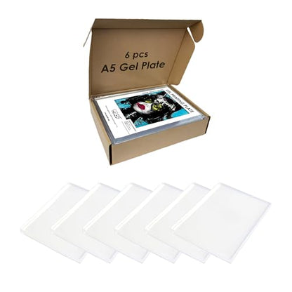 GELELF Gel Printing Plate Set - 5" x 7" Valued 6-Pack Reusable Gel Plate Monoprinting Tools, Ideal for Card Making, Journaling,Scrapbooking, Art Classes & Printmaking Workshops - size: 5" x 7" | 12.7 x 17.8 cm-6 Pack