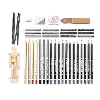 Royal & Langnickel Premier 40 Piece Sketching Artist Case - color: Skizze Set (40 Stück)